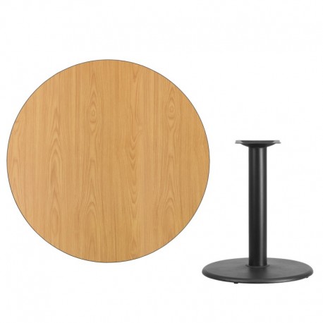MFO 42'' Round Natural Laminate Table Top with 24'' Round Table Height Base