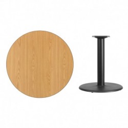 MFO 36'' Round Natural Laminate Table Top with 24'' Round Table Height Base