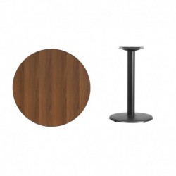MFO 30'' Round Walnut Laminate Table Top with 18'' Round Table Height Base