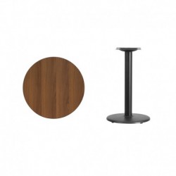 MFO 24'' Round Walnut Laminate Table Top with 18'' Round Table Height Base
