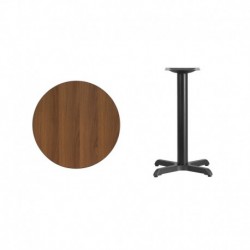 MFO 24'' Round Walnut Laminate Table Top with 22'' x 22'' Table Height Base