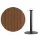 MFO 42'' Round Walnut Laminate Table Top with 24'' Round Bar Height Table Base