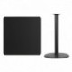 MFO 36'' Square Black Laminate Table Top with 24'' Round Bar Height Table Base