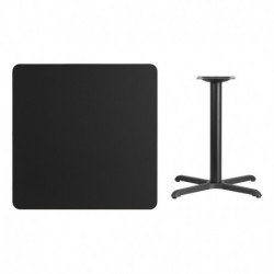 MFO 36'' Square Black Laminate Table Top with 30'' x 30'' Table Height Base