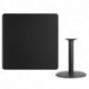 MFO 42'' Square Black Laminate Table Top with 24'' Round Table Height Base