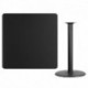 MFO 42'' Square Black Laminate Table Top with 24'' Round Bar Height Table Base