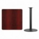 MFO 36'' Square Mahogany Laminate Table Top with 24'' Round Bar Height Table Base