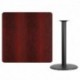 MFO 42'' Square Mahogany Laminate Table Top with 24'' Round Bar Height Table Base