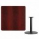 MFO 42'' Square Mahogany Laminate Table Top with 24'' Round Table Height Base