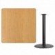 MFO 42'' Square Natural Laminate Table Top with 24'' Round Bar Height Table Base