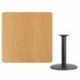 MFO 42'' Square Natural Laminate Table Top with 24'' Round Table Height Base