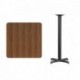 MFO 30'' Square Walnut Laminate Table Top with 22'' x 22'' Bar Height Table Base