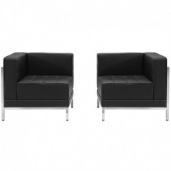 MFO Immaculate Collection Black Leather 2 Piece Corner Chair Set