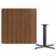MFO 42'' Square Walnut Laminate Table Top with 33'' x 33'' Table Height Base