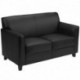 MFO Able Collection Black Leather Love Seat