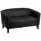 MFO Emperor Collection Black Leather Love Seat