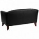 MFO Emperor Collection Black Leather Love Seat