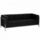MFO Immaculate Collection Contemporary Black Leather Sofa with Encasing Frame
