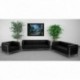 MFO Immaculate Collection Black Leather 3 Piece Sofa Set