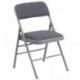 MFO Triple Braced Gray Fabric Upholstered Metal Folding Chair