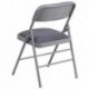 MFO Triple Braced Gray Fabric Upholstered Metal Folding Chair