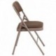 MFO Triple Braced Brown Fabric Upholstered Metal Folding Chair