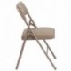 MFO Triple Braced Beige Vinyl Upholstered Metal Folding Chair
