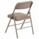 MFO Triple Braced Beige Vinyl Upholstered Metal Folding Chair