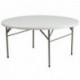 MFO 60'' Round Bi-Fold Granite White Plastic Folding Table