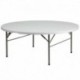 MFO 72'' Round Bi-Fold Granite White Plastic Folding Table