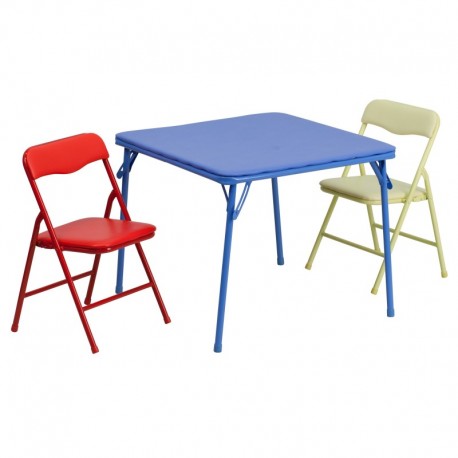 MFO Kids Colorful 3 Piece Folding Table and Chair Set