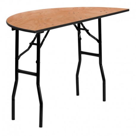 MFO 48'' Half-Round Wood Folding Banquet Table