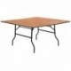 MFO 60'' Square Wood Folding Banquet Table