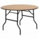 MFO 48'' Round Wood Folding Banquet Table with Clear Coated Finished Top