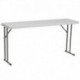 MFO 18''W x 60''L Granite White Plastic Folding Training Table