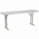MFO 18''W x 72''L Granite White Plastic Folding Training Table