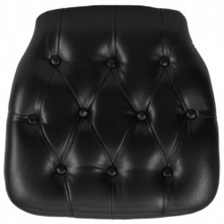 MFO Hard Black Tufted Vinyl Chiavari Chair Cushion