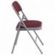 MFO Triple Braced Burgundy Patterned Fabric Upholstered Metal Folding Chair