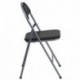 MFO Black Vinyl Metal Folding Chair with Carrying Handle