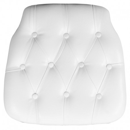 MFO Hard White Tufted Vinyl Chiavari Chair Cushion