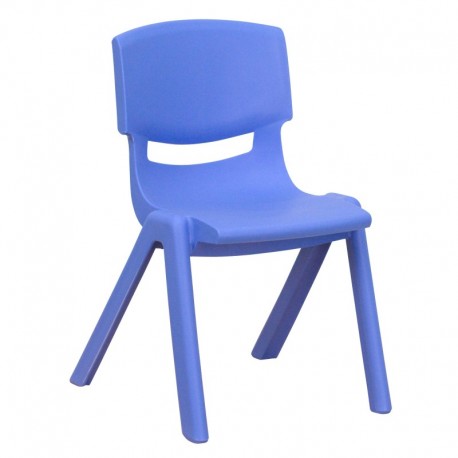 MFO Blue Plastic Stackable School Chair with 12'' Seat Height