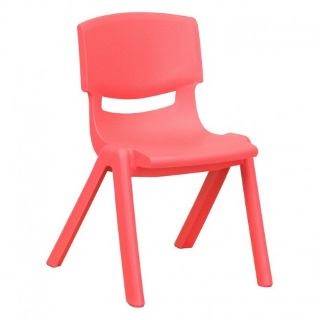 MFO Red Plastic Stackable School Chair with 12'' Seat Height