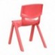 MFO Red Plastic Stackable School Chair with 12'' Seat Height