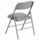 MFO Triple Braced Gray Vinyl Upholstered Metal Folding Chair
