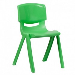 MFO Green Plastic Stackable School Chair with 18'' Seat Height