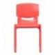 MFO Red Plastic Stackable School Chair with 18'' Seat Height