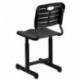 MFO Adjustable Height Black Student Chair with Black Pedestal Frame