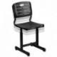 MFO Adjustable Height Black Student Chair with Black Pedestal Frame