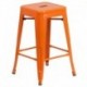 MFO 24'' Backless Orange Metal Counter Height Stool