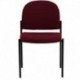 MFO Burgundy Fabric Comfortable Stackable Steel Side Chair